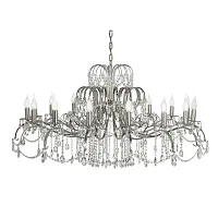 Люстра хрустальная подвесная Alessandria E 1.1.L.16.600 N Dio D'Arte без плафона на 16 ламп, основание серое никель в стиле классический Люстра хрустальная подвесная Alessandria E 1.1.L.16.600 N Dio D'Arte без плафона на 16 ламп, основание серое никель в стиле классический